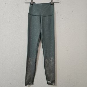 Beyond Yoga x barre3 Lux High-Waisted Metallic Ombre Leggings - Sage Made In USA